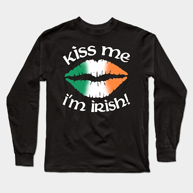 Kiss me I'm Irish Long Sleeve T-Shirt by Smoky Lemon